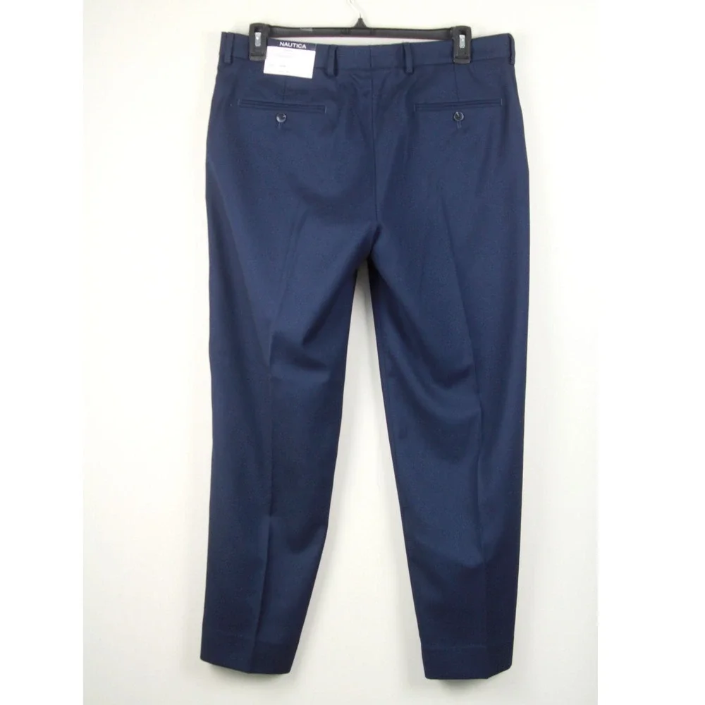 Nautica Men's‎ Dress Pants Blue Birdseye 38Wx32L E081137